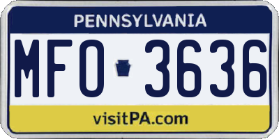 PA license plate MFO3636