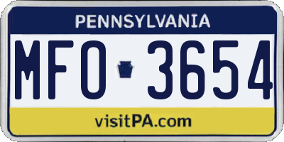 PA license plate MFO3654