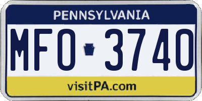PA license plate MFO3740