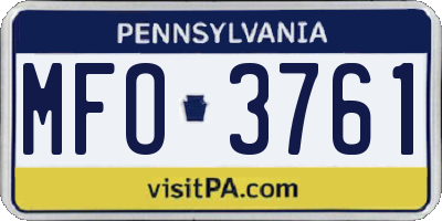 PA license plate MFO3761