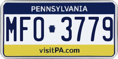 PA license plate MFO3779