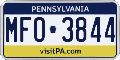 PA license plate MFO3844