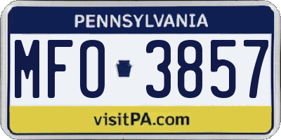 PA license plate MFO3857