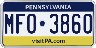 PA license plate MFO3860