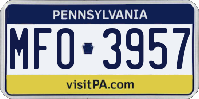 PA license plate MFO3957