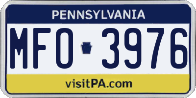 PA license plate MFO3976