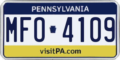 PA license plate MFO4109