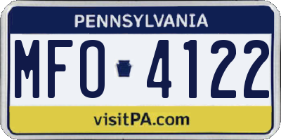 PA license plate MFO4122