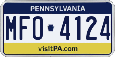 PA license plate MFO4124
