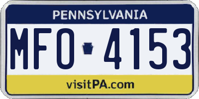 PA license plate MFO4153
