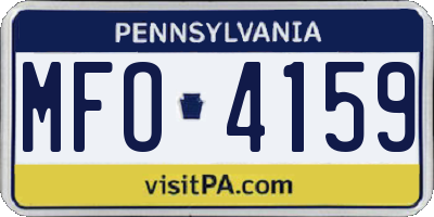 PA license plate MFO4159