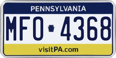 PA license plate MFO4368