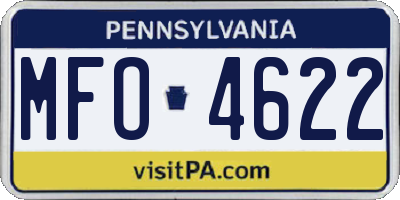 PA license plate MFO4622