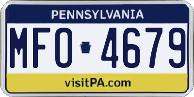 PA license plate MFO4679