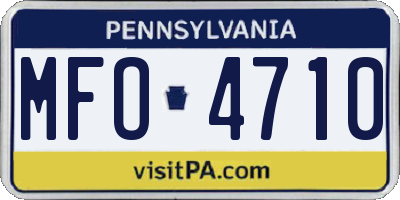 PA license plate MFO4710