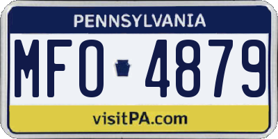 PA license plate MFO4879