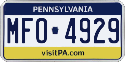 PA license plate MFO4929
