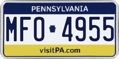 PA license plate MFO4955