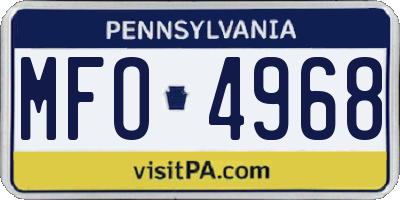 PA license plate MFO4968