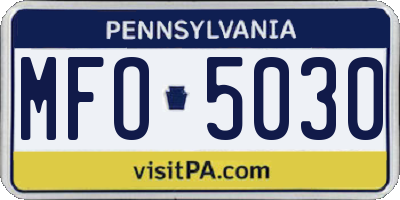 PA license plate MFO5030