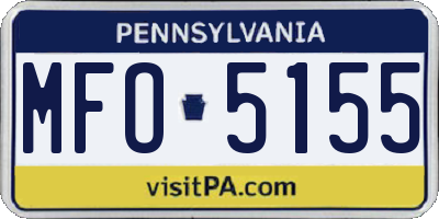 PA license plate MFO5155