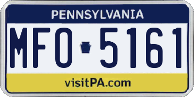 PA license plate MFO5161