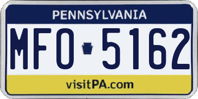PA license plate MFO5162