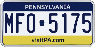 PA license plate MFO5175