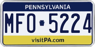PA license plate MFO5224