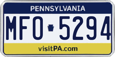 PA license plate MFO5294