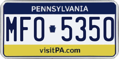 PA license plate MFO5350