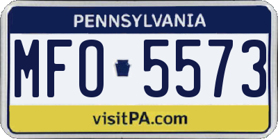 PA license plate MFO5573