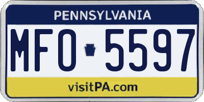 PA license plate MFO5597
