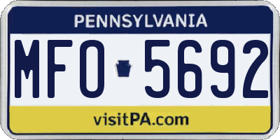 PA license plate MFO5692