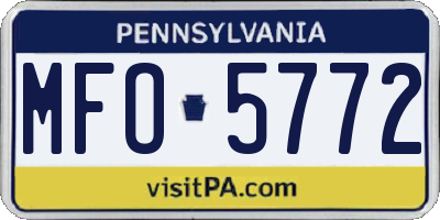 PA license plate MFO5772