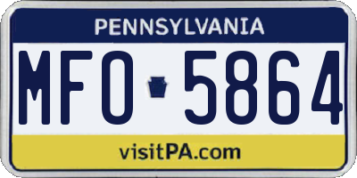 PA license plate MFO5864