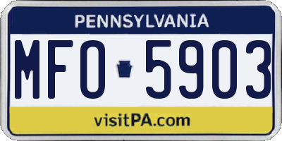 PA license plate MFO5903