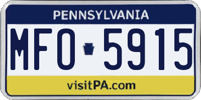 PA license plate MFO5915