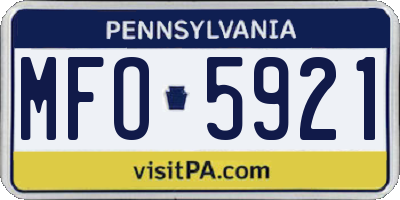 PA license plate MFO5921