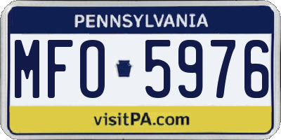 PA license plate MFO5976