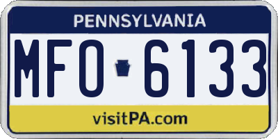 PA license plate MFO6133