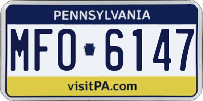 PA license plate MFO6147
