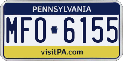 PA license plate MFO6155