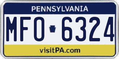 PA license plate MFO6324