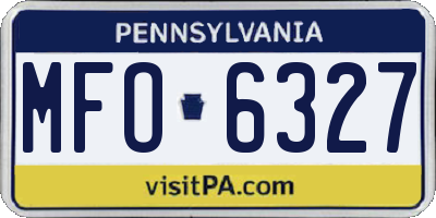PA license plate MFO6327
