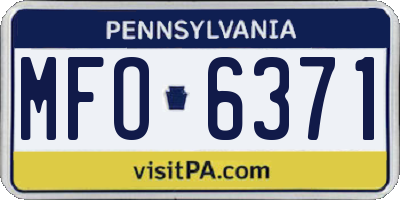 PA license plate MFO6371