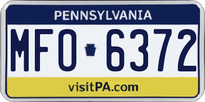 PA license plate MFO6372