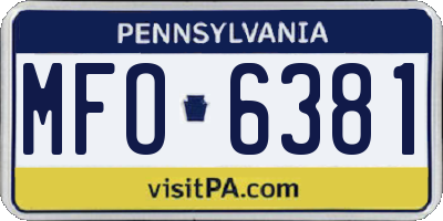 PA license plate MFO6381