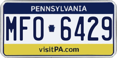 PA license plate MFO6429