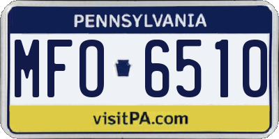 PA license plate MFO6510